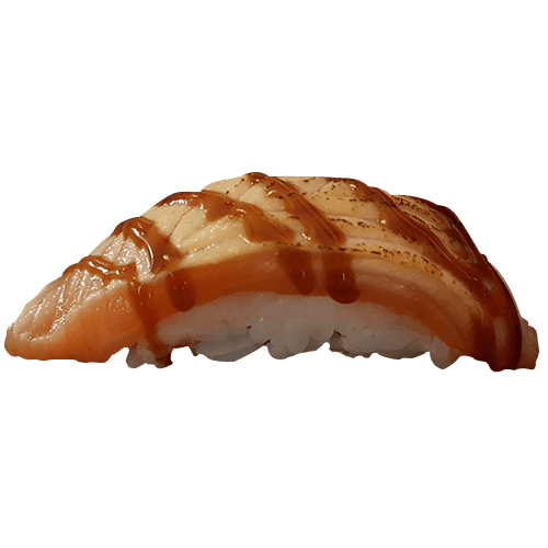FlambÃ© salmon nigiri